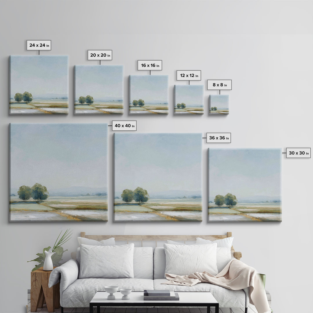 Open Field with Distant Tree Canvas Print, Waiting Room Art, Printable Art, Waiting Room Decor, Calm, Digital Art Print, WRA-1x1-23