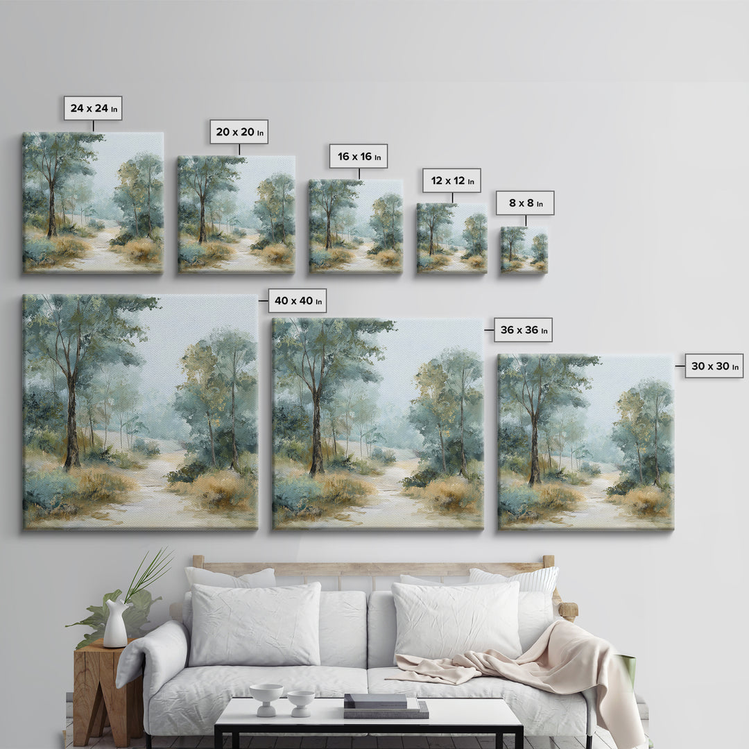 Misty Forest Path Canvas Print, Waiting Room Art, Gallery Wall Art, Waiting Room Decor, Fine Art, Calm, Photography Print, WRA-1x1-35