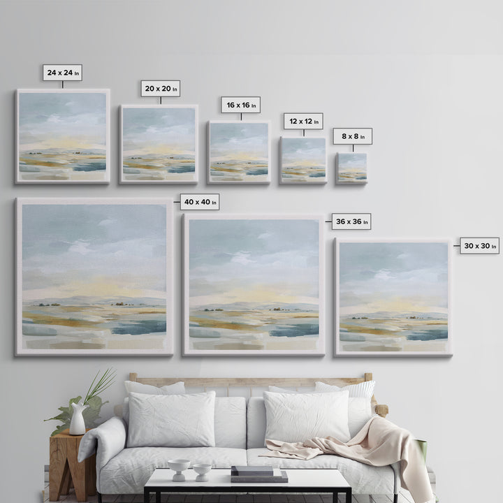Warm Desert Sunrise Framed Canvas Print, Waiting Room Art, Photography Print, Waiting Room Decor, Calm, Minimalist Decor, WRA-1x1-37