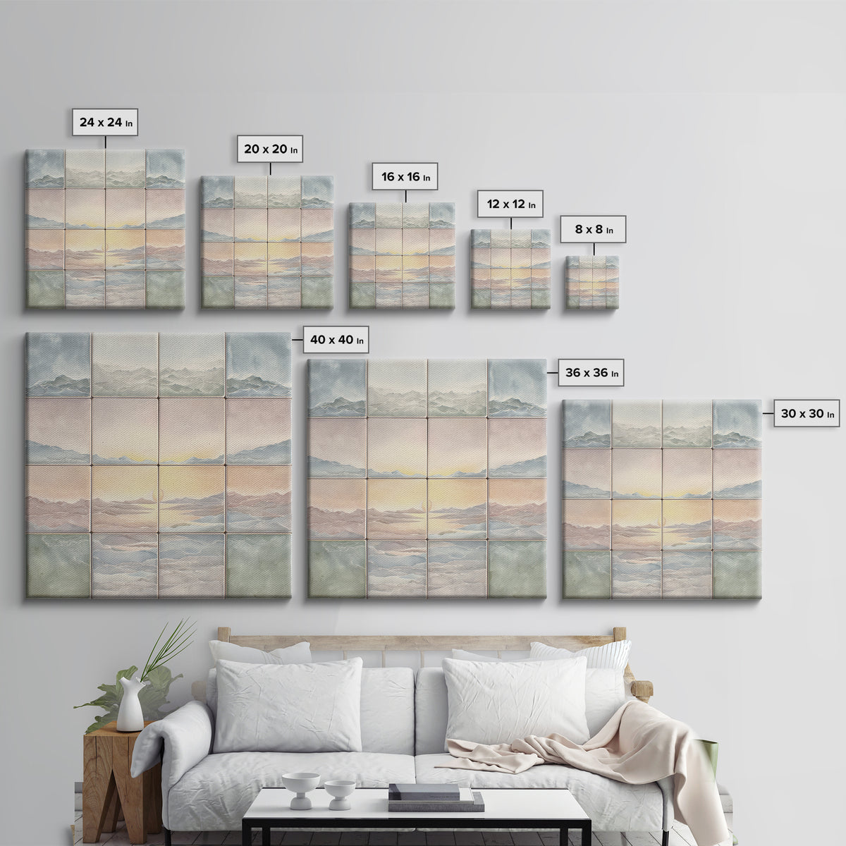 Warm Desert Sunrise Framed Canvas Print, Waiting Room Art, Photography Print, Waiting Room Decor, Calm, Minimalist Decor, WRA-1x1-61