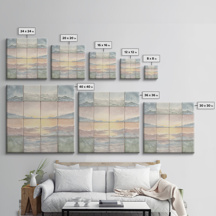 Warm Desert Sunrise Framed Canvas Print, Waiting Room Art, Photography Print, Waiting Room Decor, Calm, Minimalist Decor, WRA-1x1-61