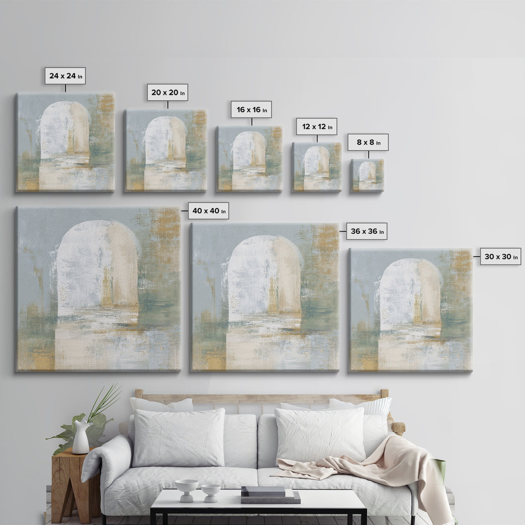 Modern Neutral Arch Abstraction Canvas Print, Waiting Room Art, Neutral Decor, Waiting Room Decor, Abstract Art, Calm, WRA-1x1-69