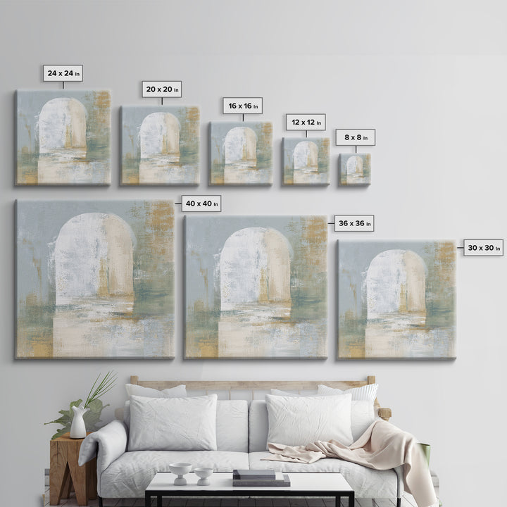 Modern Neutral Arch Abstraction Canvas Print, Waiting Room Art, Neutral Decor, Waiting Room Decor, Abstract Art, Calm, WRA-1x1-69