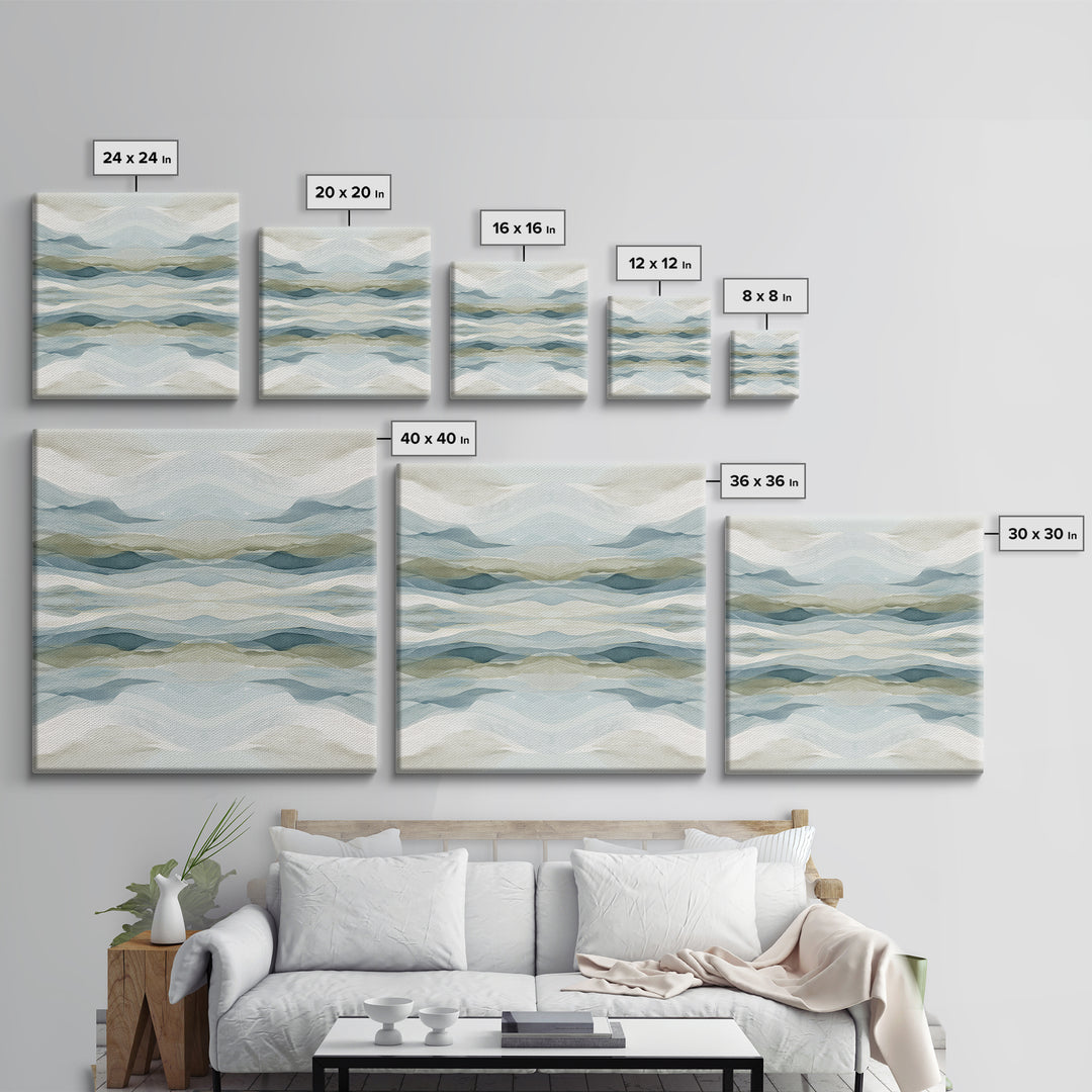 Soft Abstract Waves Framed Canvas Print, Waiting Room Art, Photography Print, Waiting Room Decor, Abstract Art, Calm, WRA-1x1-74