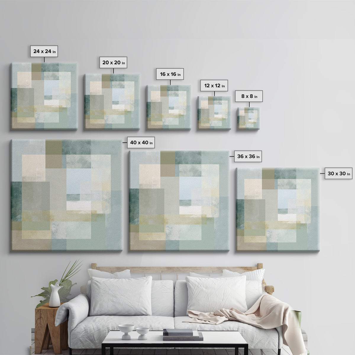 Minimal Geometric Composition Canvas Print, Waiting Room Art, Room Decor, Waiting Room Decor, Fine Art, Calm, Bedroom Decor, WRA-1x1-77