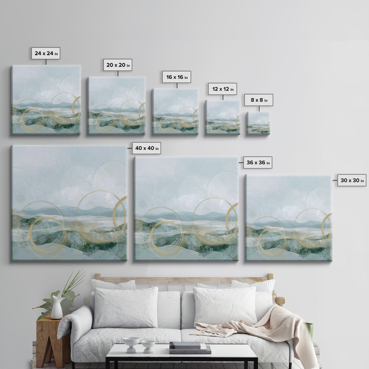 Abstract Circles Suggesting Calm Movement Canvas Print, Waiting Room Art, Neutral Decor, Waiting Room Decor, Fine Art, Calm, WRA-1x1-82