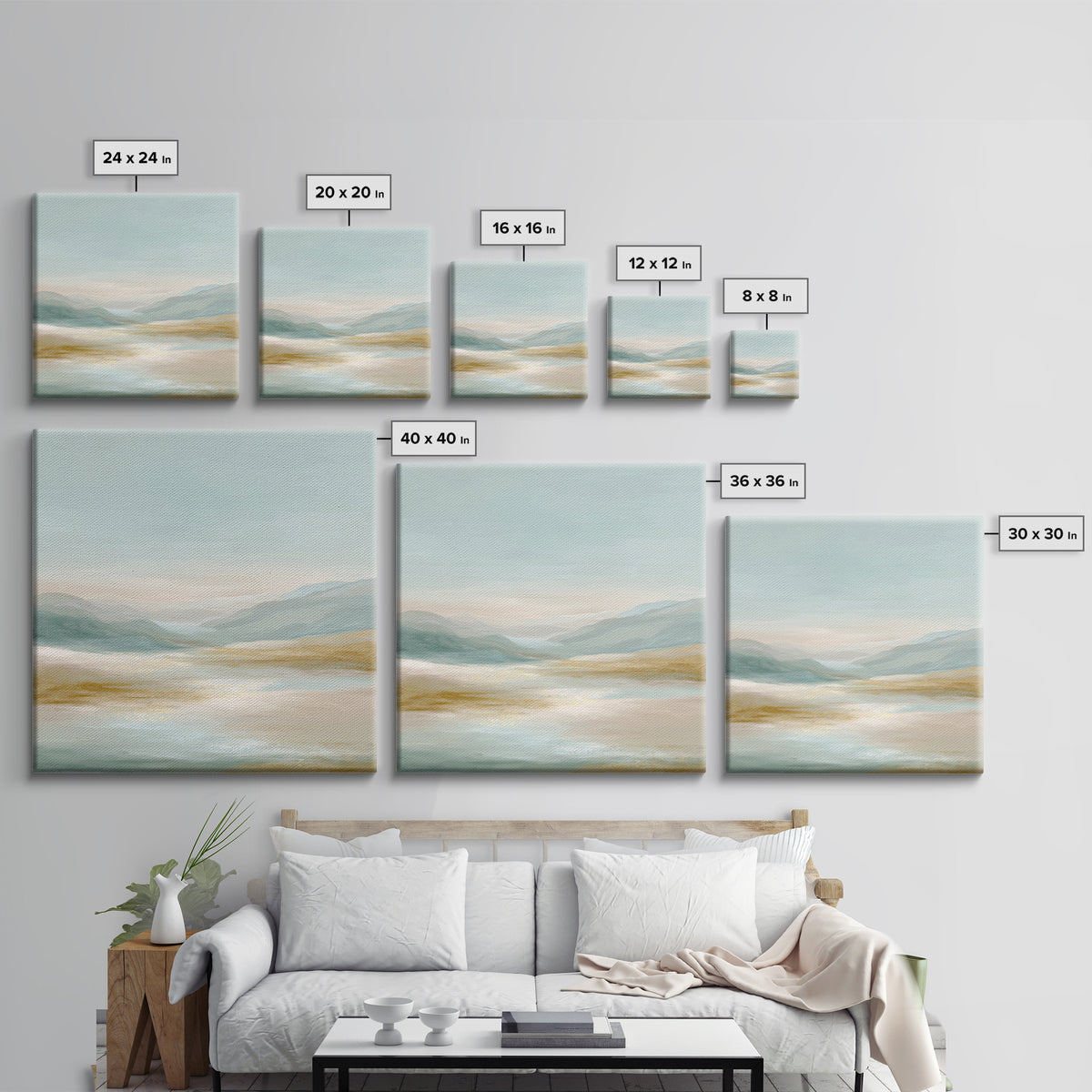 Warm Desert Sunrise Canvas Print, Waiting Room Art, Boho Decor, Waiting Room Decor, Oil Painting, Calm, Printable Wall Art, WRA-1x1-85