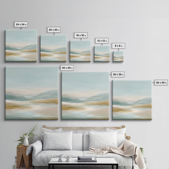 Warm Desert Sunrise Canvas Print, Waiting Room Art, Boho Decor, Waiting Room Decor, Oil Painting, Calm, Printable Wall Art, WRA-1x1-85