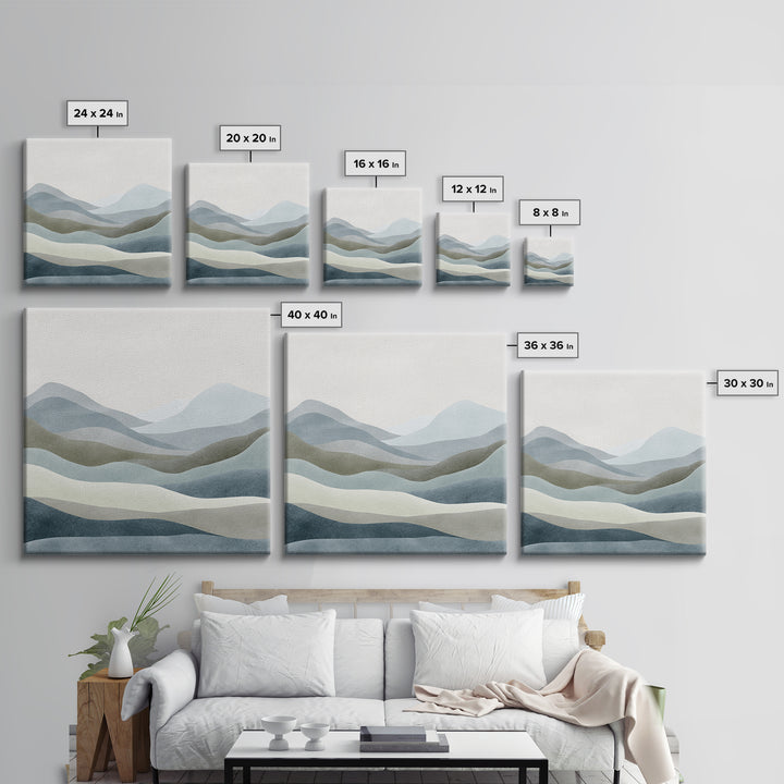 Simple Mountain Layers Canvas Print, Waiting Room Art, Modern Decor, Waiting Room Decor, Oil Painting, Calm, Home Decor, WRA-1x1-86