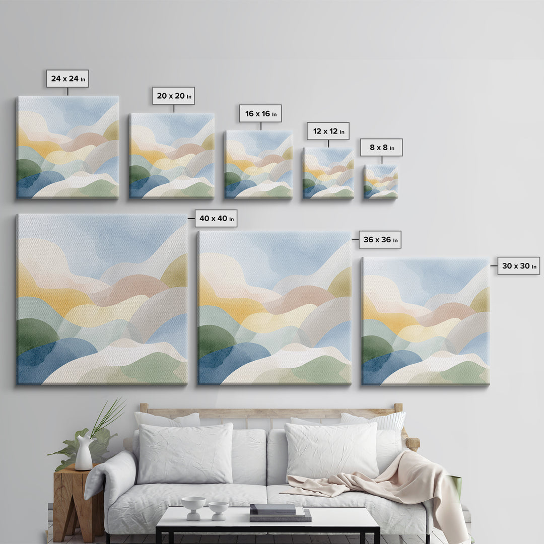 Pastel Rainbow Shapes for Pediatric Spaces Canvas Print, Waiting Room Art, Dental Art, Waiting Room Decor, Fine Art, Calm, WRA-1x1-90