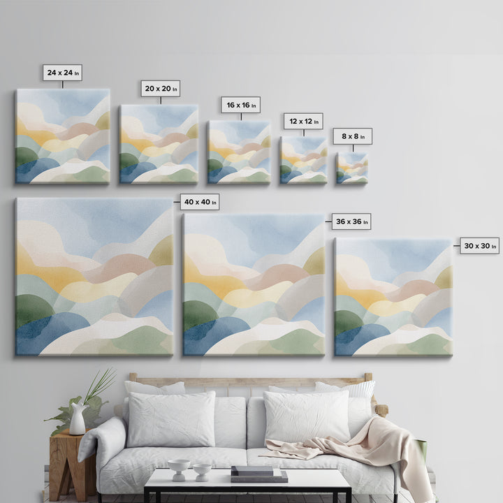 Pastel Rainbow Shapes for Pediatric Spaces Canvas Print, Waiting Room Art, Dental Art, Waiting Room Decor, Fine Art, Calm, WRA-1x1-90