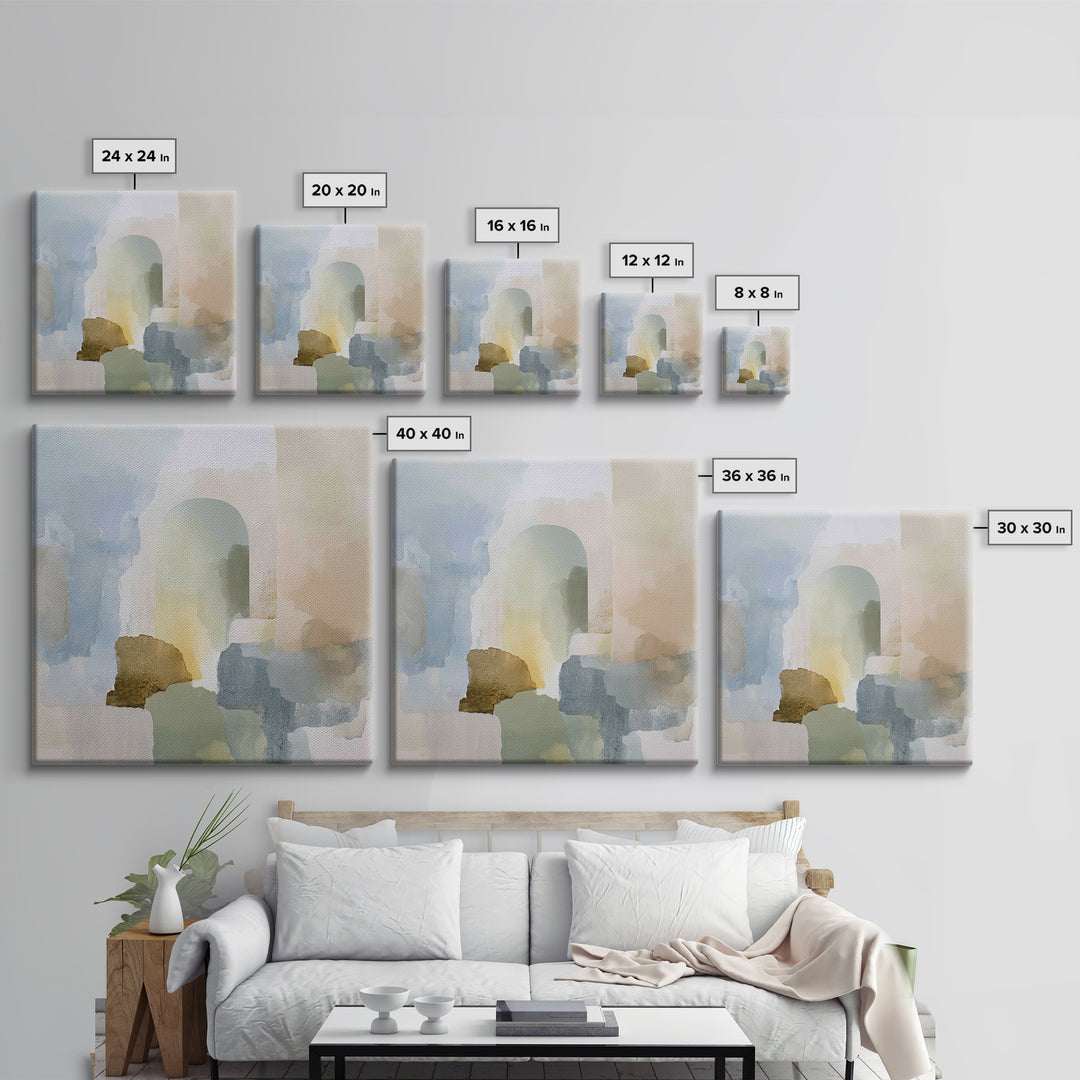 Modern Neutral Arch Abstraction Framed Canvas Print, Waiting Room Art, Luxury Decor, Waiting Room Decor, Abstract Art, Calm, WRA-1x1-93