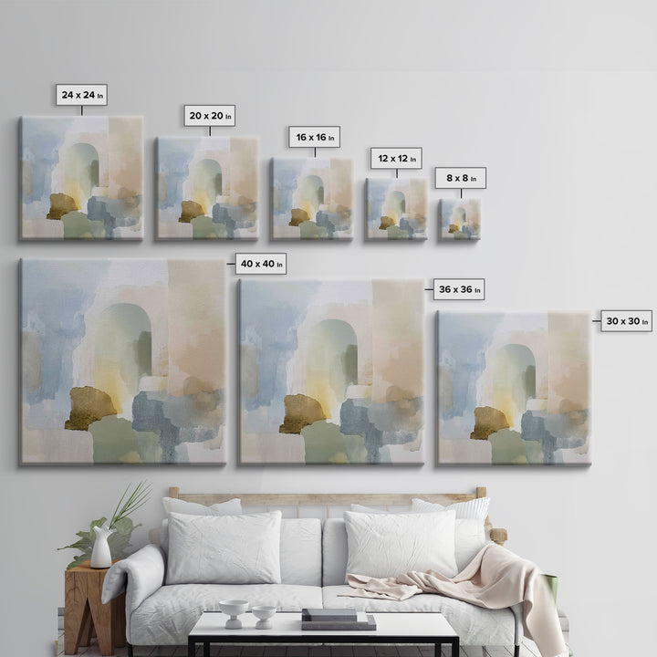 Modern Neutral Arch Abstraction Framed Canvas Print, Waiting Room Art, Luxury Decor, Waiting Room Decor, Abstract Art, Calm, WRA-1x1-93