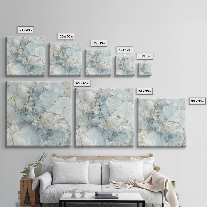 Light Marble Texture Abstract Framed Canvas Print, Waiting Room Art, Printable Wall Art, Waiting Room Decor, Abstract Art, Calm, WRA-1x1-96