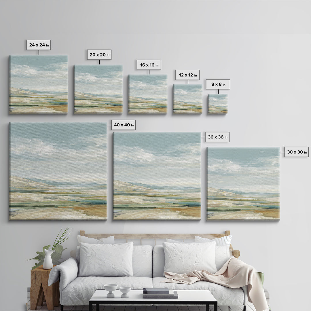 Calming Landscape with Open Sky and Gentle Canvas Print, Waiting Room Art, Wall Art, Waiting Room Decor, Fine Art, Calm, WRA-1x1-97