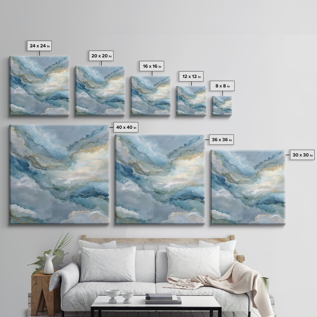 Soft Abstract Waves Canvas Print, Waiting Room Art, Boho Decor, Waiting Room Decor, Abstract Art, Calm, Printable Wall Art, WRA-1x1-98