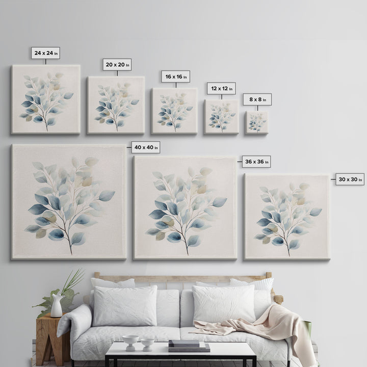 Neutral Botanical Branch Canvas Print, Waiting Room Art, Wall Art, Waiting Room Decor, Oil Painting, Calm, Floral Wall Art, WRA-1x1-99