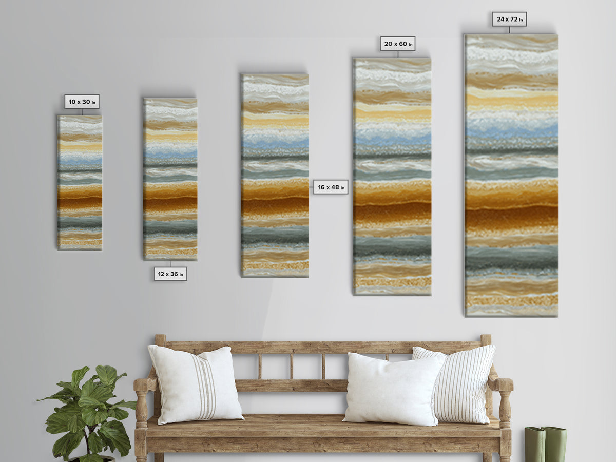 Warm Desert Sunrise Canvas Print, Waiting Room Art, Soundwave Art, Waiting Room Decor, Watercolor Art, Calm, WRA-1x3-1