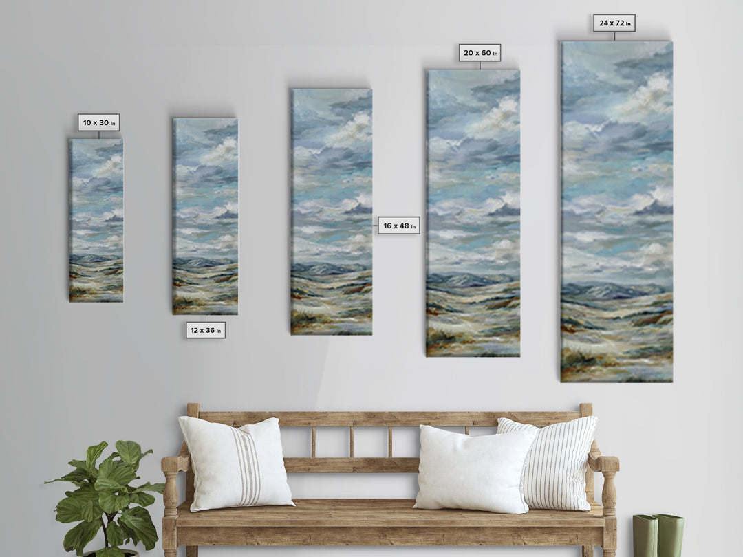 Large Cloudscape with Hopeful Light Canvas Print, Waiting Room Art, Office Art, Waiting Room Decor, Calm, Gallery Decor, WRA-1x3-100