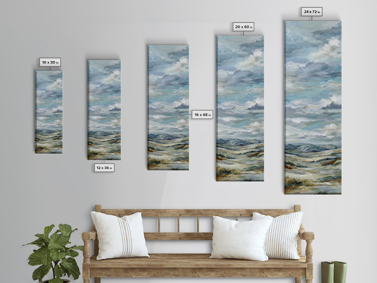 Large Cloudscape with Hopeful Light Canvas Print, Waiting Room Art, Office Art, Waiting Room Decor, Calm, Gallery Decor, WRA-1x3-100