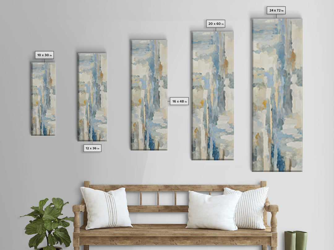 Light Marble Texture Abstract Canvas Print, Waiting Room Art, Boho Decor, Waiting Room Decor, Abstract Art, Calm, WRA-1x3-12