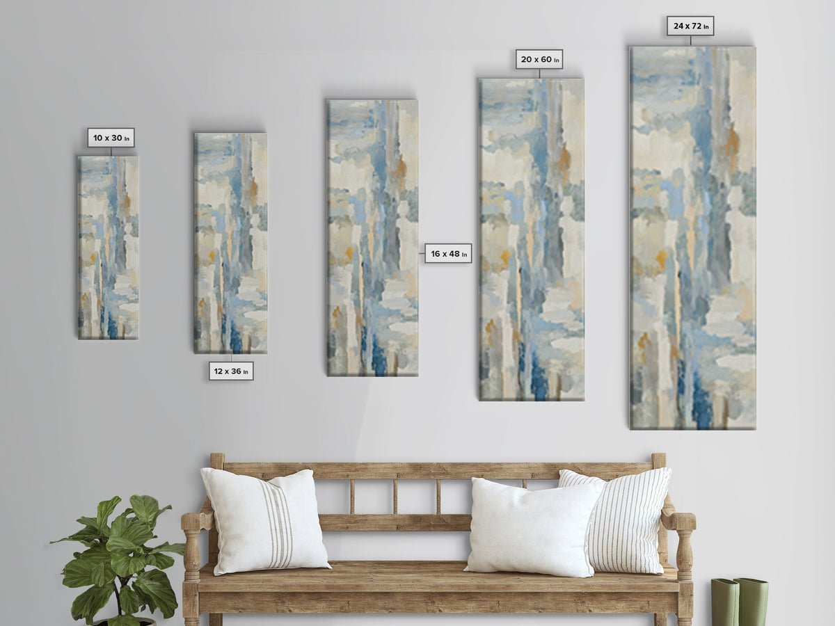 Light Marble Texture Abstract Canvas Print, Waiting Room Art, Boho Decor, Waiting Room Decor, Abstract Art, Calm, WRA-1x3-12