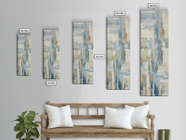 Light Marble Texture Abstract Canvas Print, Waiting Room Art, Boho Decor, Waiting Room Decor, Abstract Art, Calm, WRA-1x3-12