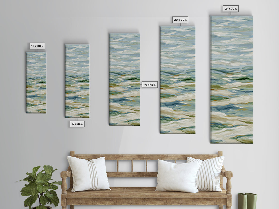 Soft Abstract Waves Canvas Print, Waiting Room Art, Therapy Office Decor, Waiting Room Decor, Fine Art, Calm, Art Print, WRA-1x3-14