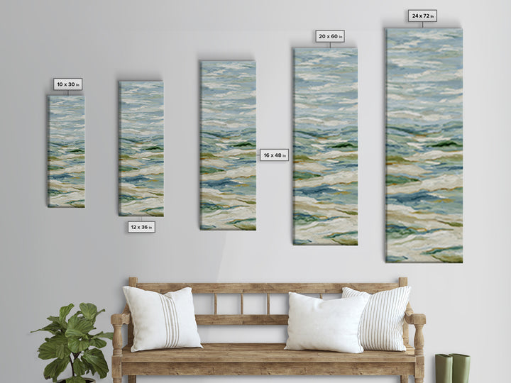 Soft Abstract Waves Canvas Print, Waiting Room Art, Therapy Office Decor, Waiting Room Decor, Fine Art, Calm, Art Print, WRA-1x3-14