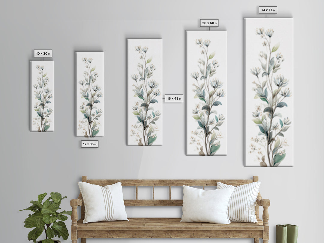 Neutral Botanical Branch Framed Canvas Print, Waiting Room Art, Home Decor, Waiting Room Decor, Fine Art, Calm, Modern Art, WRA-1x3-15
