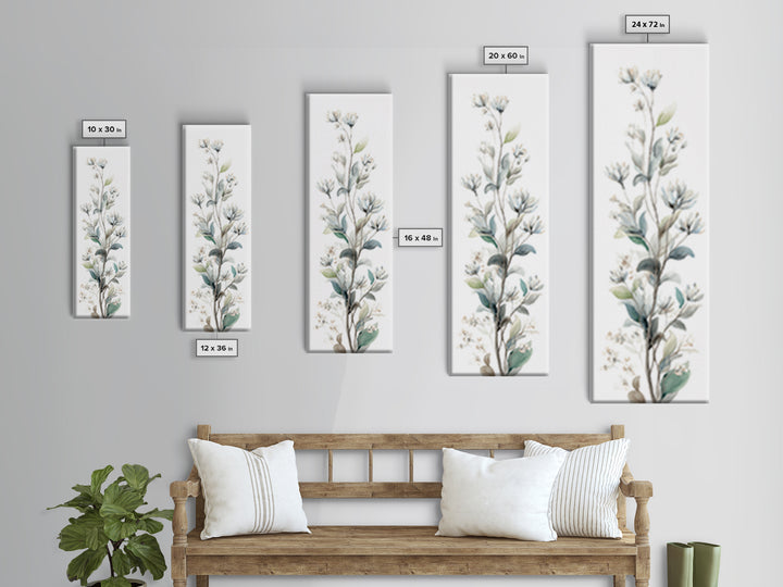 Neutral Botanical Branch Framed Canvas Print, Waiting Room Art, Home Decor, Waiting Room Decor, Fine Art, Calm, Modern Art, WRA-1x3-15