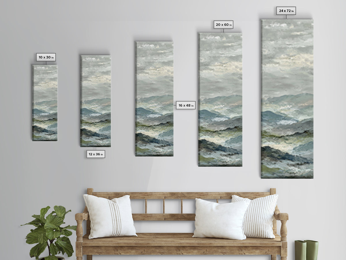 Simple Mountain Layers Canvas Print, Waiting Room Art, Dog Wall Art, Waiting Room Decor, Calm, Boho Decor, Luxury Decor, WRA-1x3-2