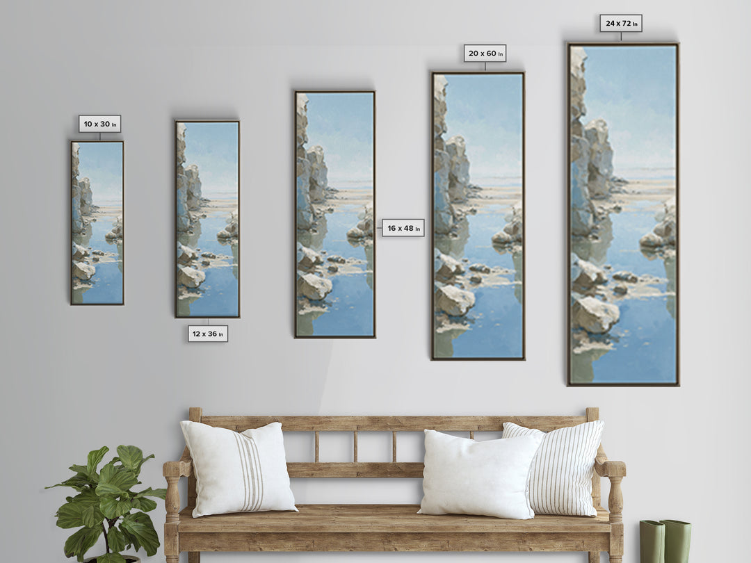 Coastal Horizon with Pale Sand and Water Canvas Print, Waiting Room Art, Gallery Decor, Waiting Room Decor, Fine Art, Calm, WRA-1x3-21