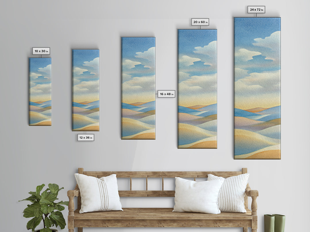 Warm Desert Sunrise Canvas Print, Waiting Room Art, Wall Decor, Waiting Room Decor, Fine Art, Calm, Minimalist Wall Art, WRA-1x3-25