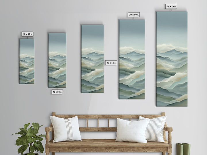 Simple Mountain Layers Canvas Print, Waiting Room Art, Dog Wall Art, Waiting Room Decor, Calm, Boho Decor, Luxury Decor, WRA-1x3-26