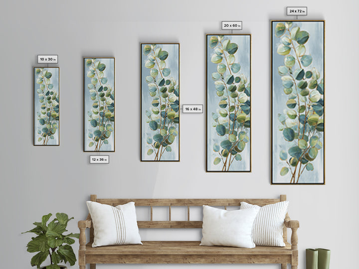 Clean Eucalyptus Leaf Study Framed Canvas Print, Waiting Room Art, Modern Decor, Waiting Room Decor, Fine Art, Calm, Home Decor, WRA-1x3-29
