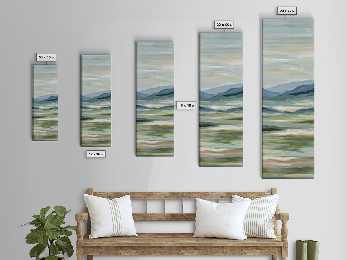 Calming Landscape with Open Sky and Gentle Canvas Print, Waiting Room Art, Statement Artwork, Waiting Room Decor, Oil Painting, WRA-1x3-37