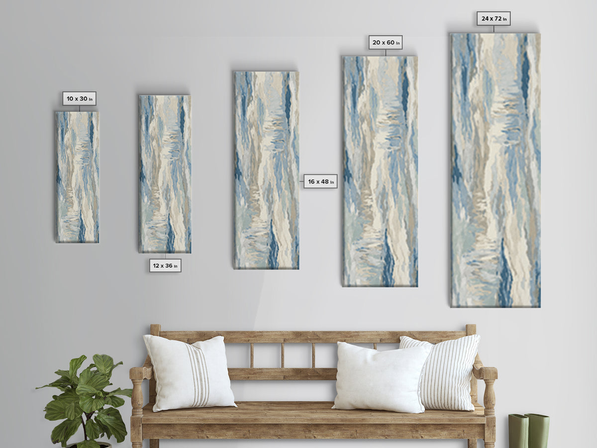 Soft Abstract Waves Canvas Print, Waiting Room Art, Therapy Office Decor, Waiting Room Decor, Fine Art, Calm, Art Print, WRA-1x3-38