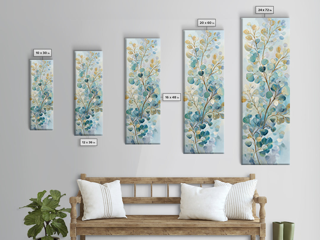 Neutral Botanical Branch Canvas Print, Waiting Room Art, Abstract Art, Waiting Room Decor, Oil Painting, Calm, Landscape, WRA-1x3-39