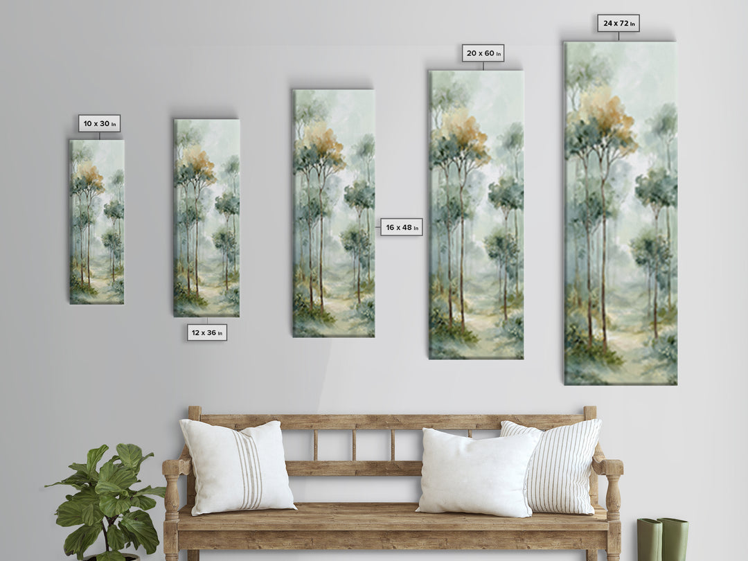 Misty Forest Path Framed Canvas Print, Waiting Room Art, Printable Art, Waiting Room Decor, Fine Art, Calm, Digital Art Print, WRA-1x3-47