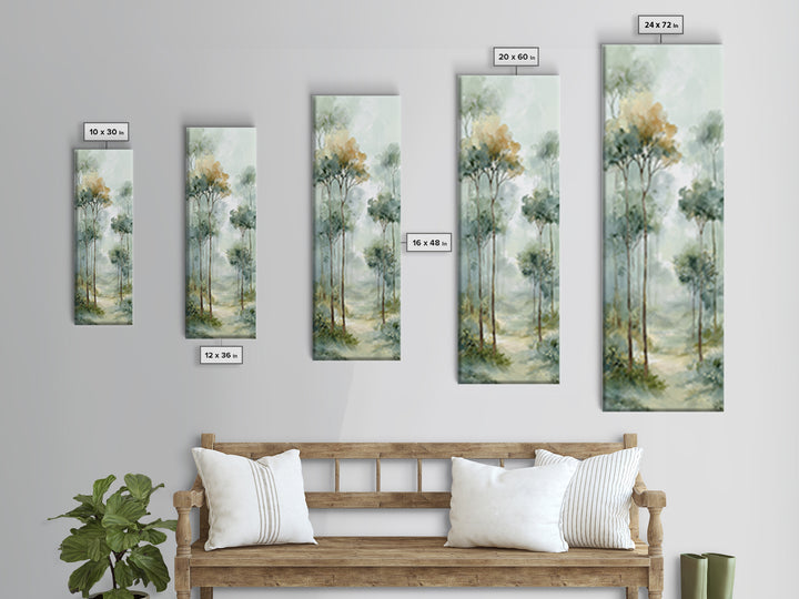 Misty Forest Path Framed Canvas Print, Waiting Room Art, Printable Art, Waiting Room Decor, Fine Art, Calm, Digital Art Print, WRA-1x3-47