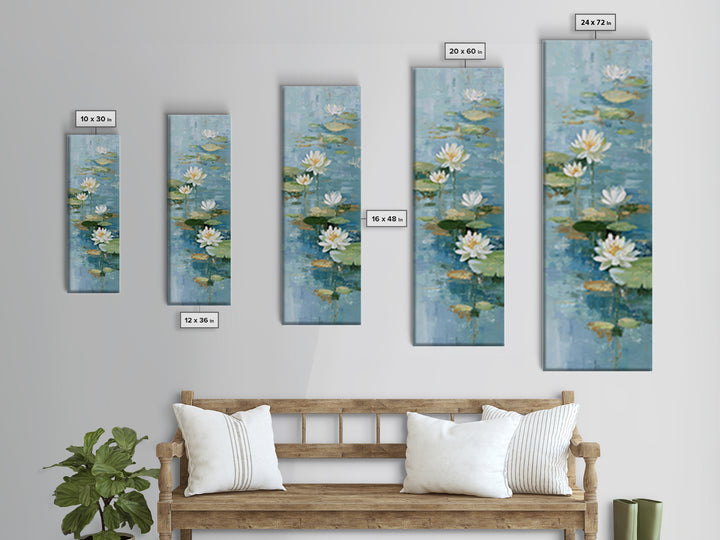 Lotus Flower on Still Water Canvas Print, Waiting Room Art, Minimalist Wall Art, Waiting Room Decor, Fine Art, Calm, Dental Art, WRA-1x3-51