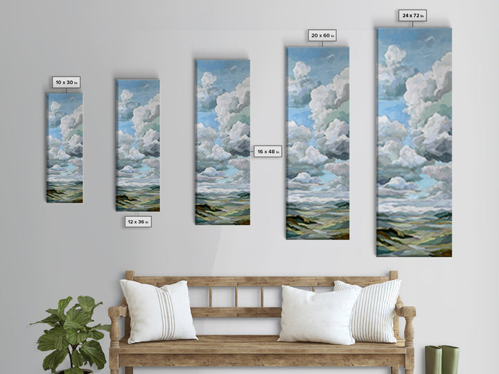 Large Cloudscape with Hopeful Light Framed Canvas Print, Waiting Room Art, Home Decor, Waiting Room Decor, Fine Art, Calm, WRA-1x3-52