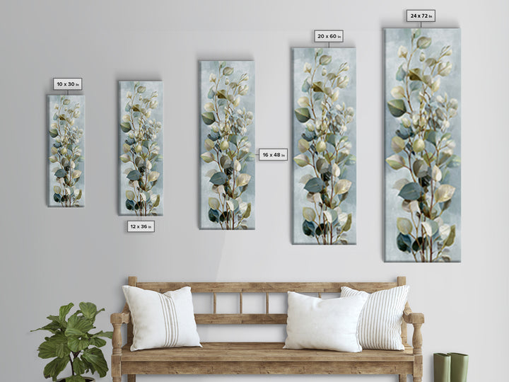 Clean Eucalyptus Leaf Study Framed Canvas Print, Waiting Room Art, Modern Decor, Waiting Room Decor, Fine Art, Calm, Home Decor, WRA-1x3-53