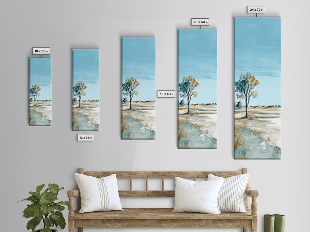 Open Field with Distant Tree Canvas Print, Waiting Room Art, Living Room Wall Art, Waiting Room Decor, Fine Art, Calm, WRA-1x3-59