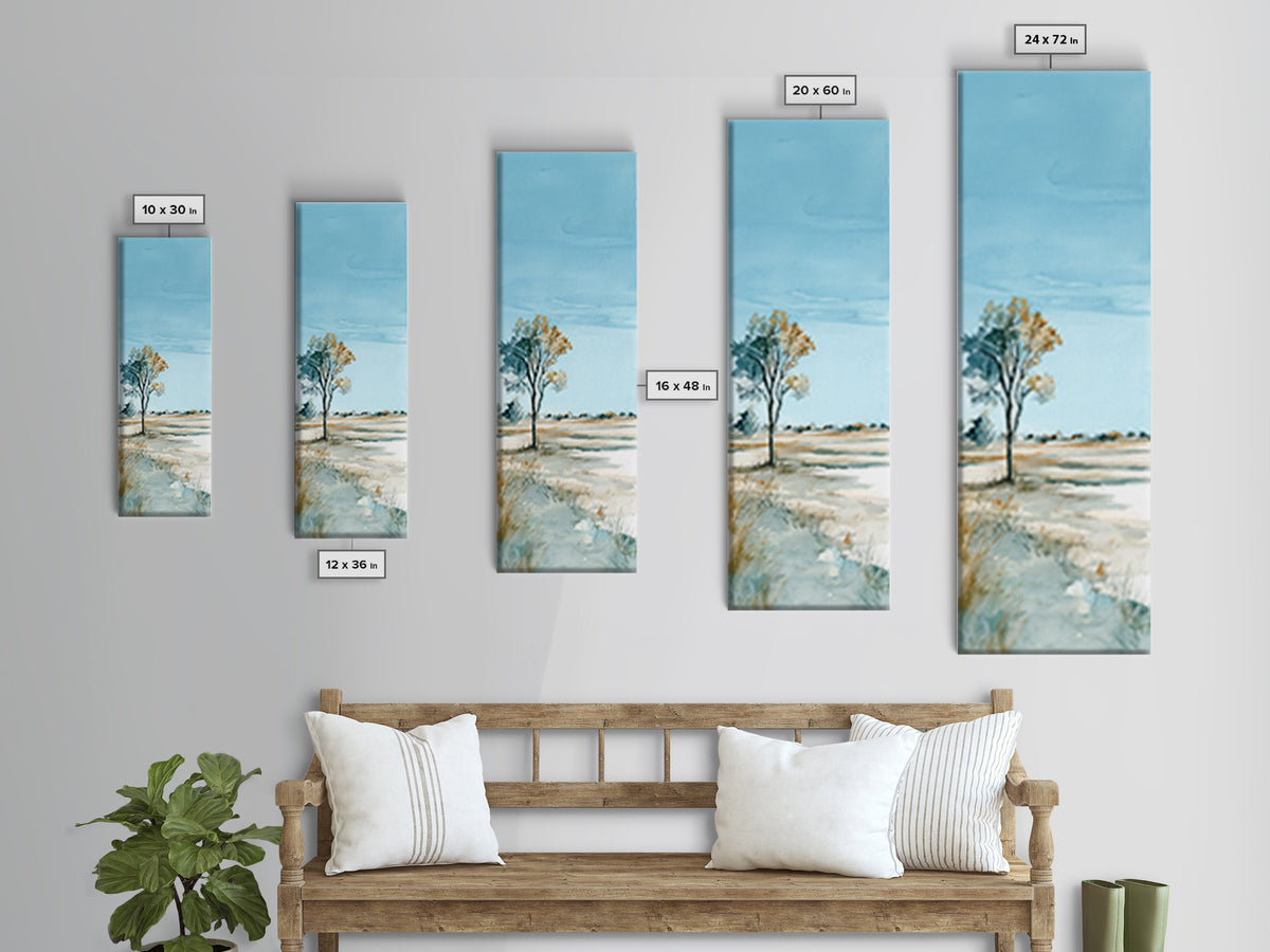 Open Field with Distant Tree Canvas Print, Waiting Room Art, Living Room Wall Art, Waiting Room Decor, Fine Art, Calm, WRA-1x3-59