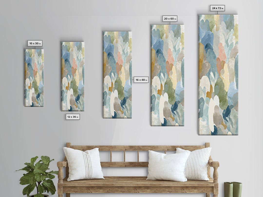 Pastel Rainbow Shapes for Pediatric Spaces Canvas Print, Waiting Room Art, Office Art, Waiting Room Decor, Abstract Art, Calm, WRA-1x3-6
