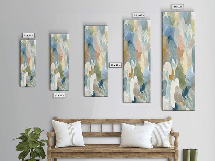 Pastel Rainbow Shapes for Pediatric Spaces Canvas Print, Waiting Room Art, Office Art, Waiting Room Decor, Abstract Art, Calm, WRA-1x3-6