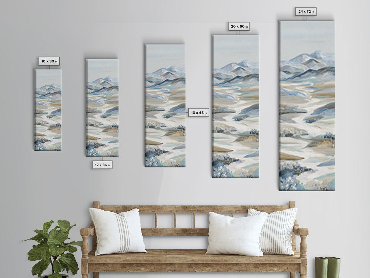 Soft Abstract Waves Framed Canvas Print, Waiting Room Art, Neutral Decor, Waiting Room Decor, Fine Art, Calm, Wall Art, WRA-1x3-62