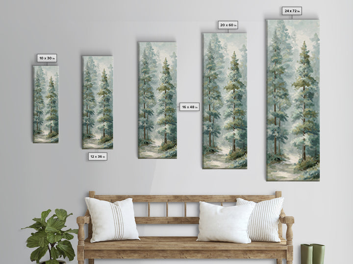 Misty Forest Path Framed Canvas Print, Waiting Room Art, Abstract, Waiting Room Decor, Calm, Modern Decor, Fine Art Print, WRA-1x3-71